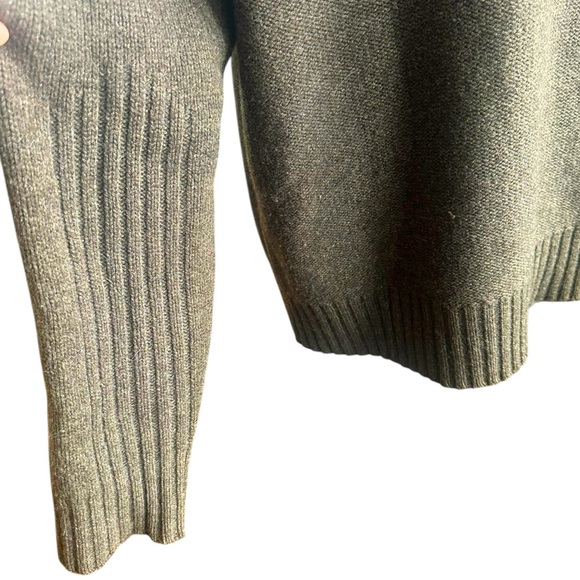 Banana Republic Extra-Fine Merino Wool Zip Taupe Brown Cardigan Sweater XL - Picture 8 of 11